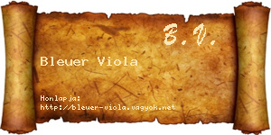 Bleuer Viola névjegykártya